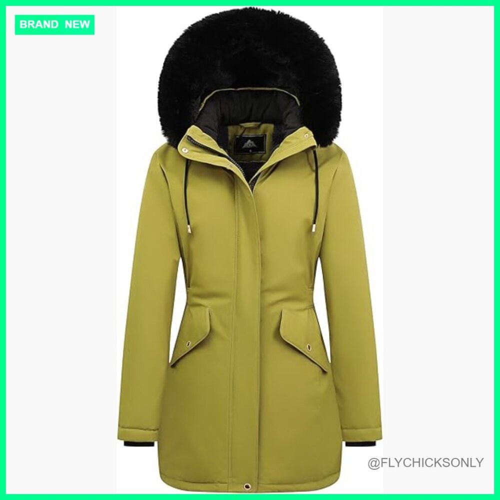 Women's Long Winter Down Coat Thicken Fleece Lined Parka Puffer Jacket